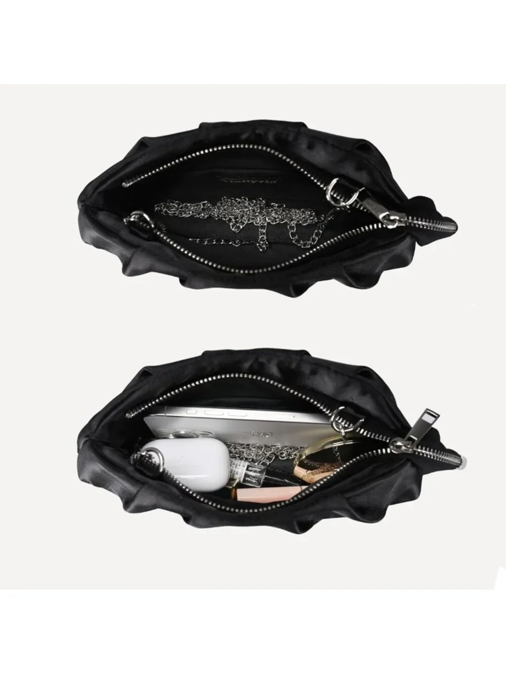 Elegant Satin Pleated Clutch Purse for Women - Formal Evening Bag for Weddings